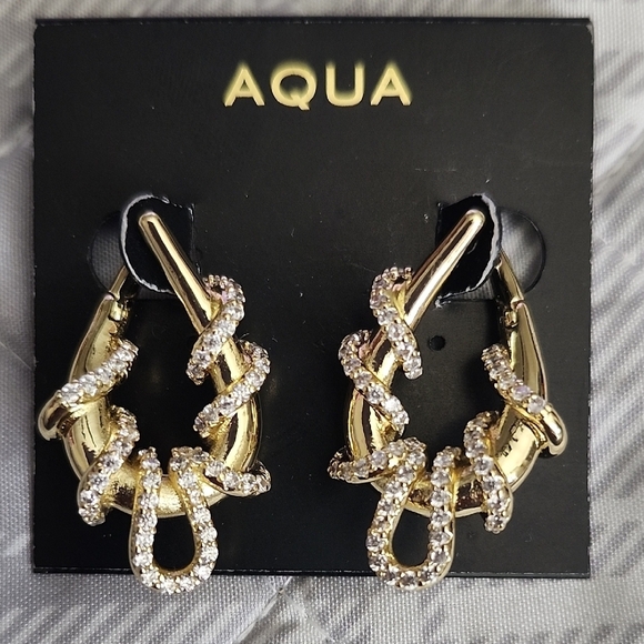 Aqua Jewelry - Aqua Gold and Silver Loop Earrings